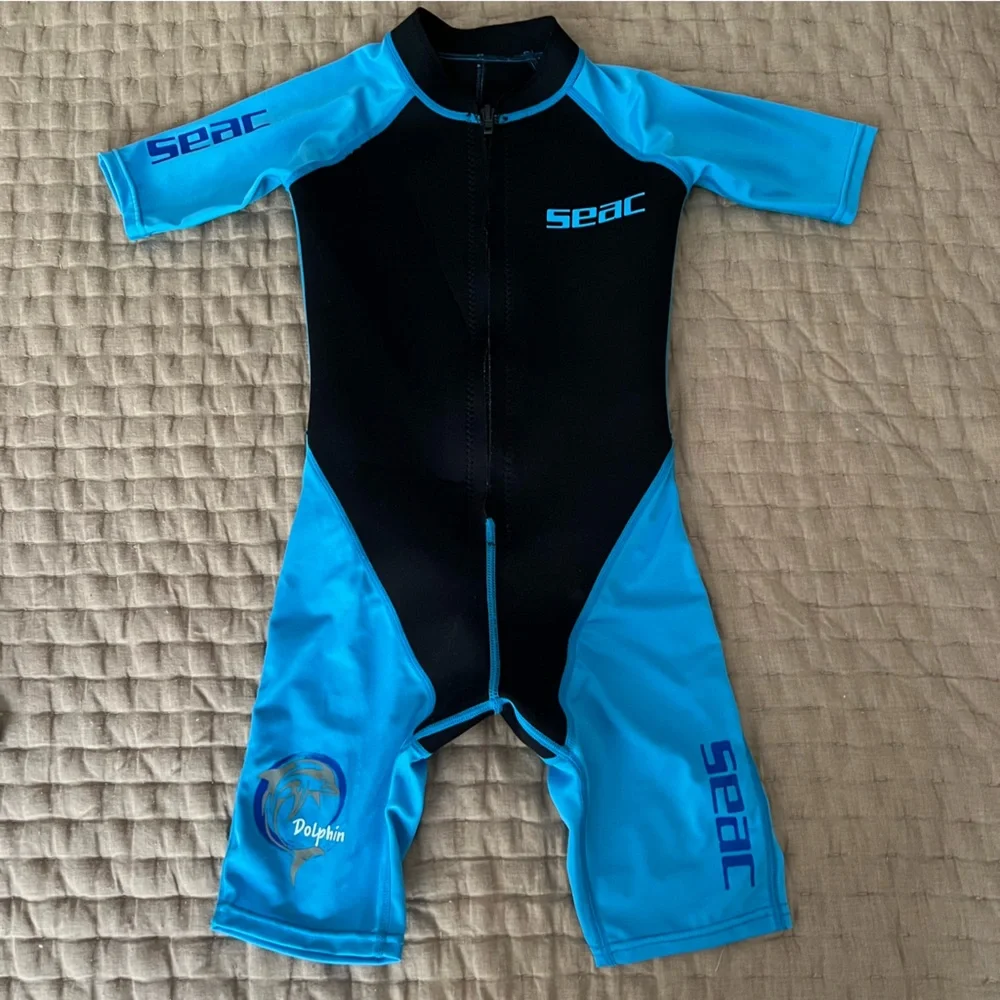 SEAC Dolphin Kids 1.5mm Neoprene Shorty Wetsuit for Swimming Snorkeling 9 yrs
